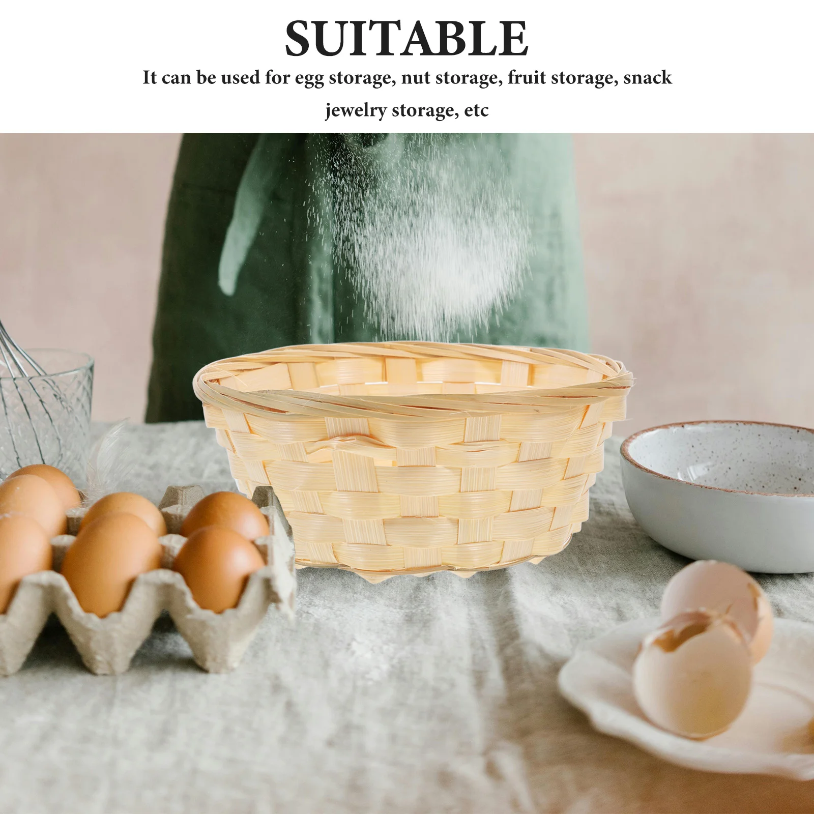 3-х шт. корзины из бамбукового плетения яиц домашние для хранения тканых куриных