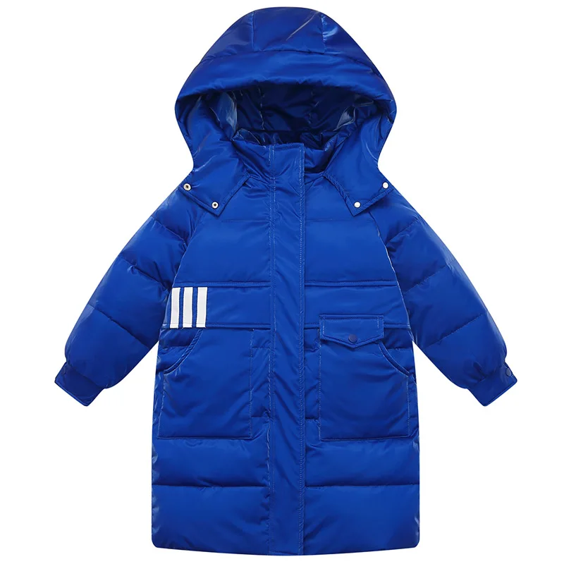 

2022 Winter Jackets For Young Girls and Boys Thicked Hooded Long Duck Down Coat Bright Face Wash Free Three Proof Kids Down Coat
