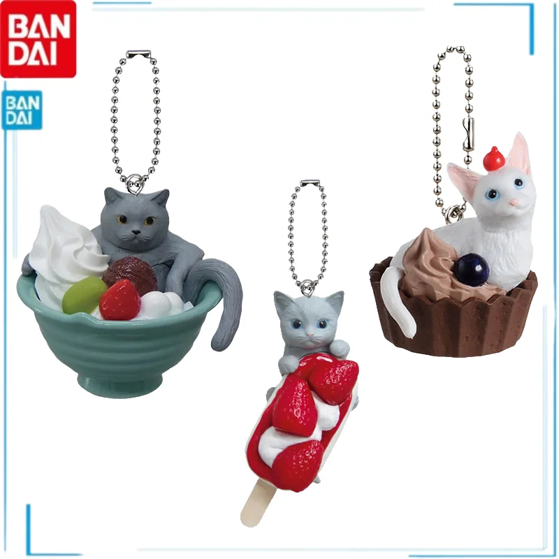 

Bandai Gashapon Dim Sum Cat Pendant Persian Cat Garfield Russian Blue Simulated Dessert Kitten Pendant Model Kids Toy Gifts