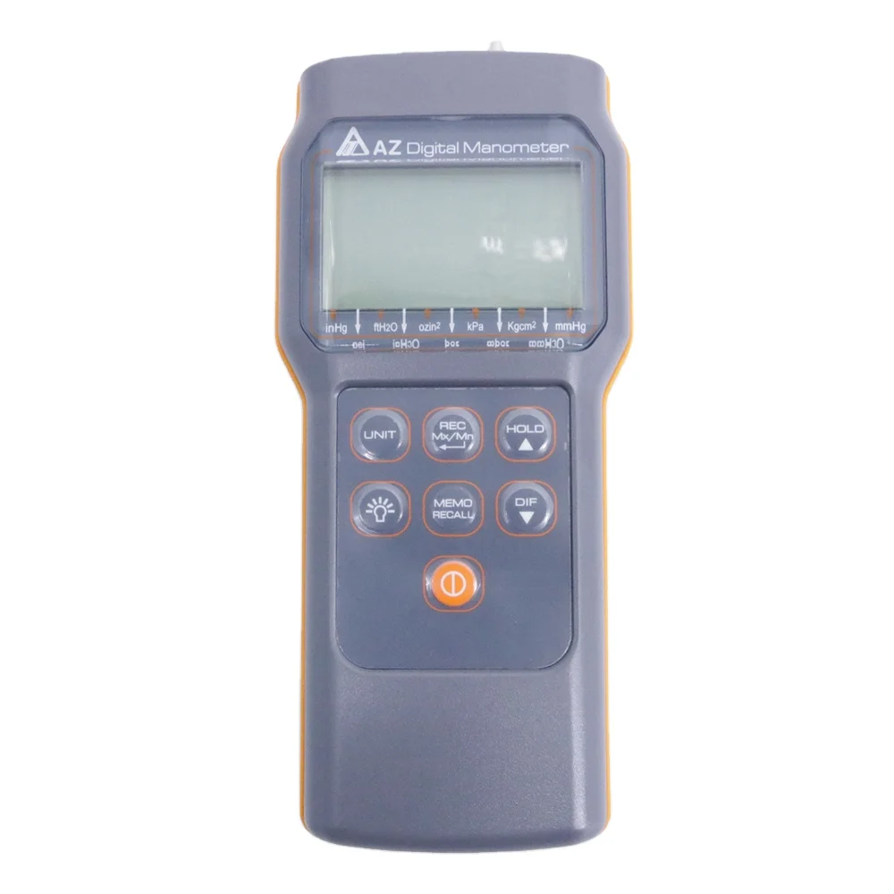 

Handheld AZ82152 Portable Differential Pressure Gauge Pressure measuring range: 0 ~ +/- 15PSI 99 Points Manual Memories