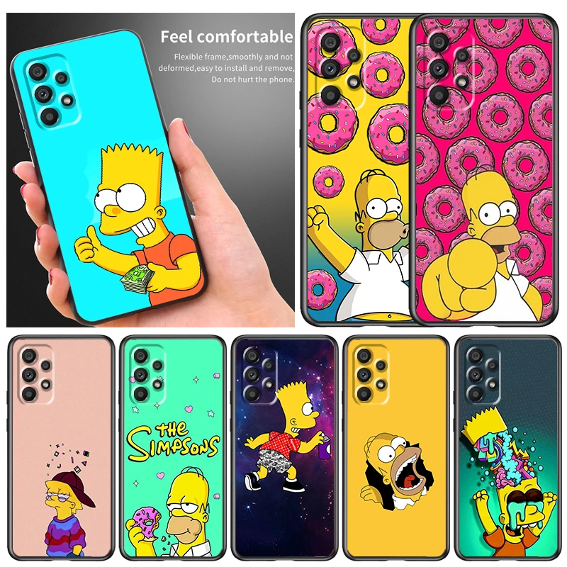 

Anime The Simpsons Family Phone Case For Samsung A73 A72 A71 A54 A53 A52 A51 A42 A33 A32 A23 A22 A21S A13 A04 A03 5G Black