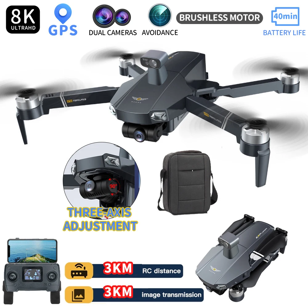 

8819 Drone 8K 6K Profesional Reperter GPS WIFI HD 3-Axis Gimbal HD Camera Helicopter Brushless Motor FPV RC Quadcopter Aircraft