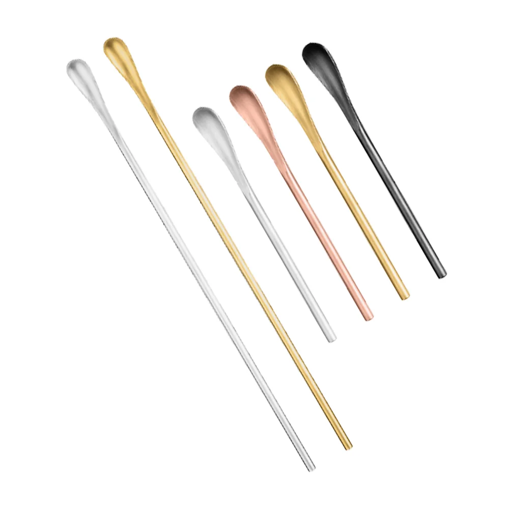 

6pcs Stainless Steel Spoons Jelly Spoon Stirring Spoons For Drinks Coffee Stirrers Metal Spoons