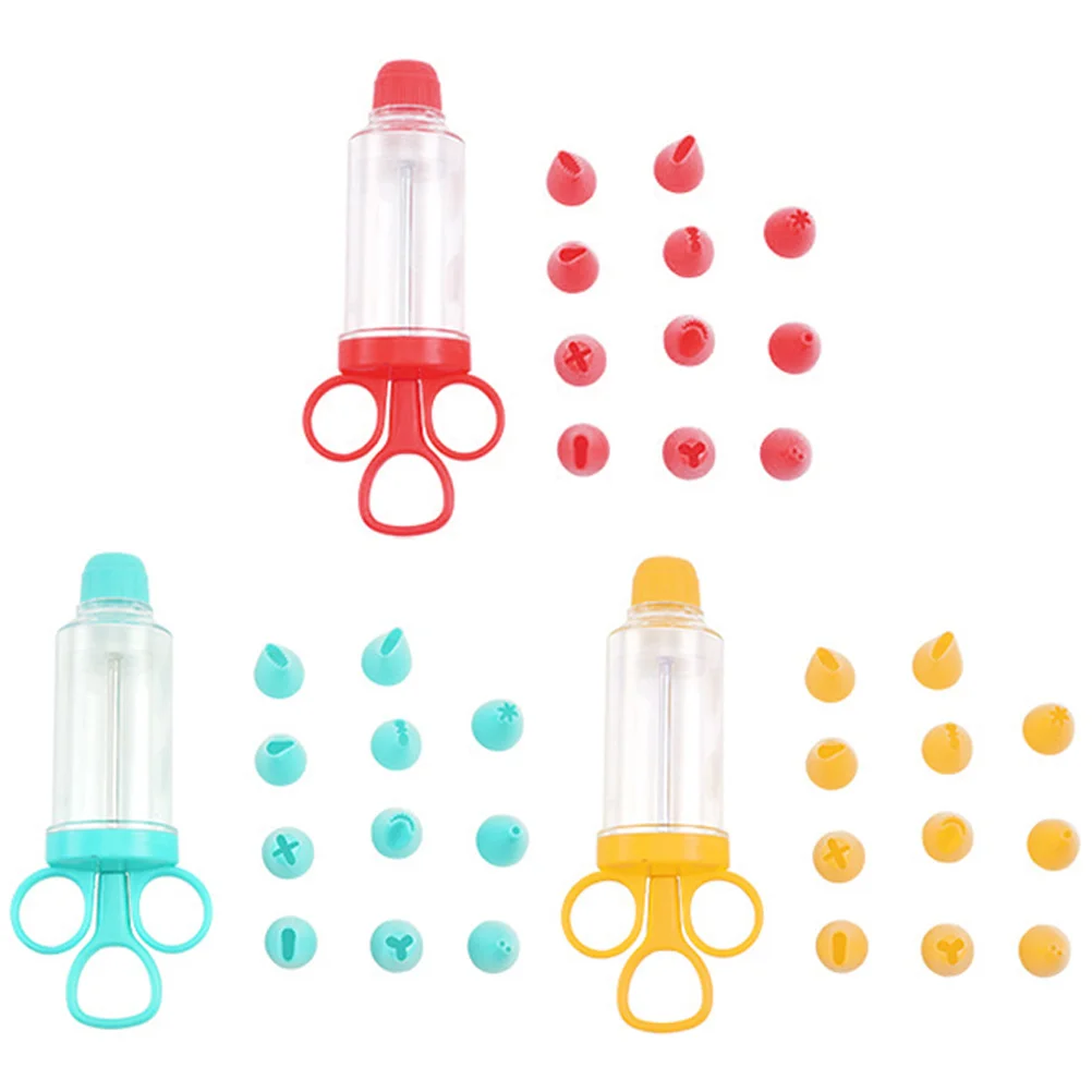 

3 Sets Biscuit Pastry Cake Decorating Cookie Press Tool Biscuit Decoration Tool for Kitchen Biscuit