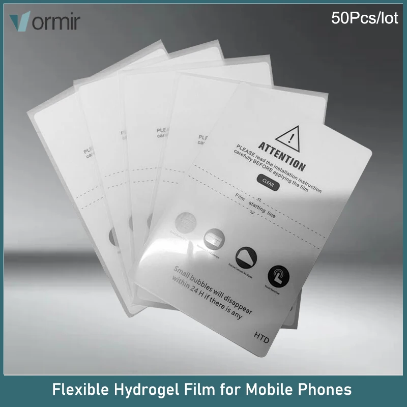 50PCs TPU Flexble Hydrogel Film Universal Straight Curved Screen Protector Film Cut Machine Mobile Phone Screen Protective Movie