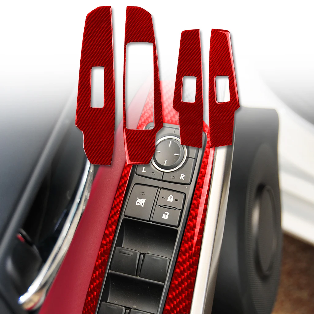 

Кнопка переключателя стеклоподъемника декоративная панель наклейка отделка для Lexus IS250 2013-2020 автомобильные аксессуары из углеродного воло...