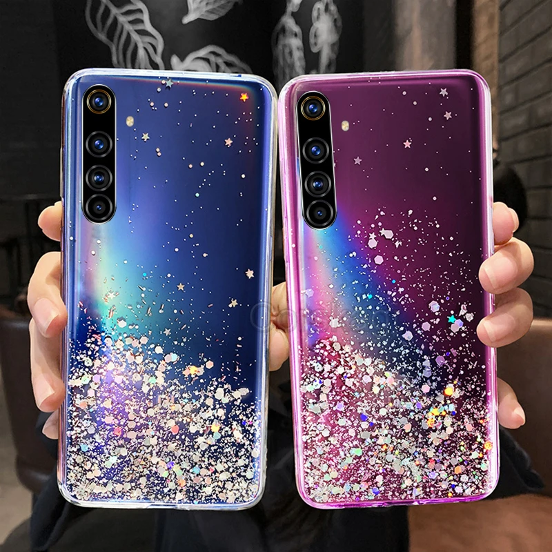

Soft Clear Glitter Star Case For Realme 3 5 6 7 Pro C2 C3 X50 C11 C12 C15 Cover For OPPO A52 A5 A9 2020 A15 A15S Realme 7 8 5G