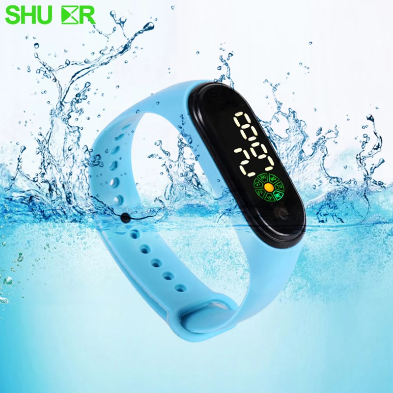 

Newest Digital Wristwatch For Kid Waterproof Sport Led Boy Watches Children Girls Student Gift Clock Week Display Silicone Strap