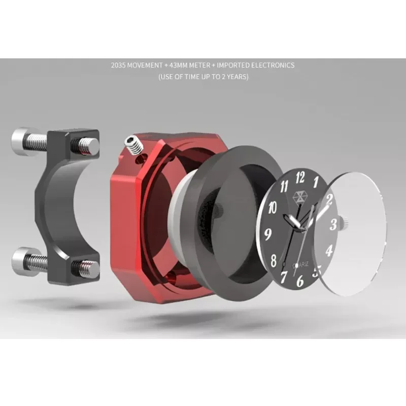 

Aluminum Alloy Motorcycle Luminous Handlebar Mount Clock Watch Thermometer R9CC