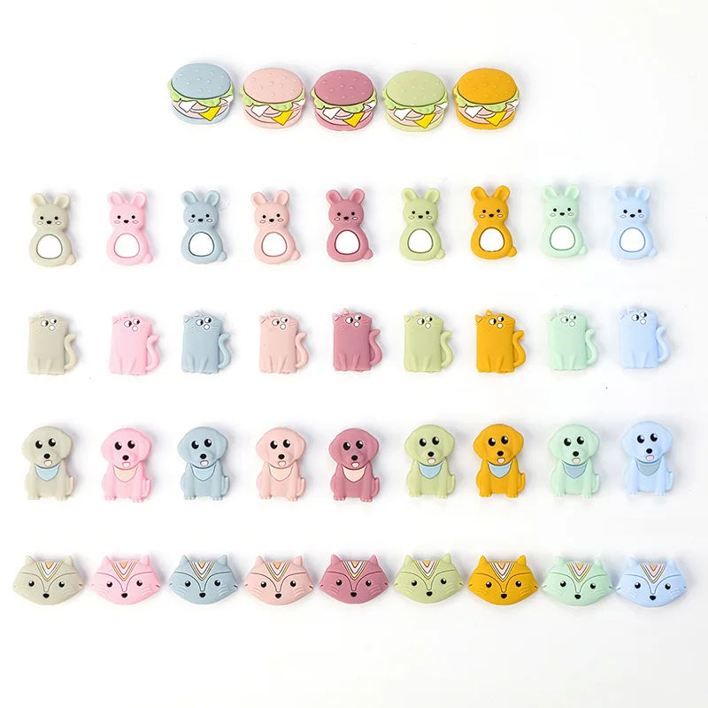 TYRY.HU 5pcs I Love Mom Dad Silicone Beads Baby Products Teething Toys For DIY Jewelry Making BPA Free Mordedor Silicone Beads