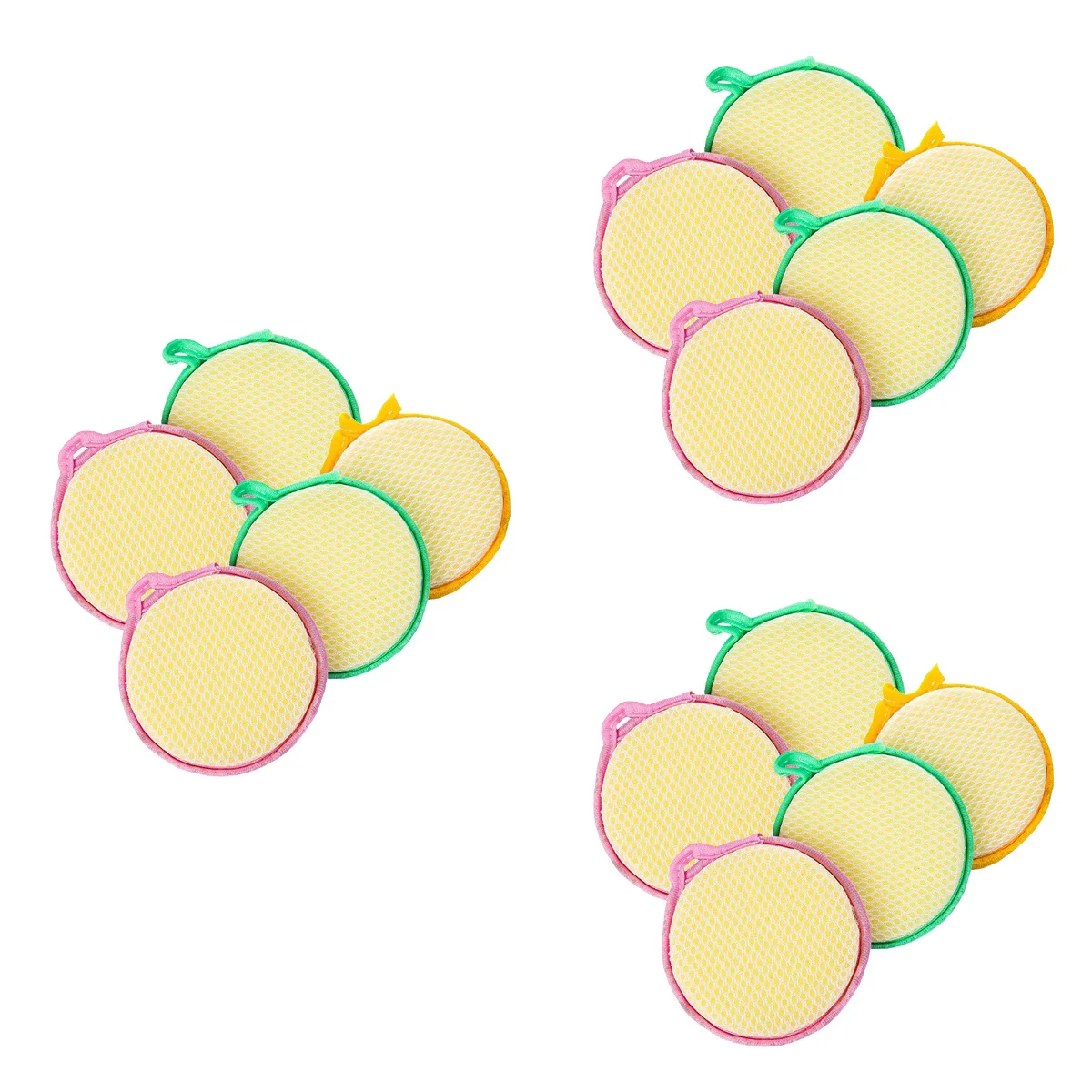 

Double-side Round Sponge Scouring Pad Home Household Kitchen Dishwashing Sponge Cleaning Pad Sponge Cloth )