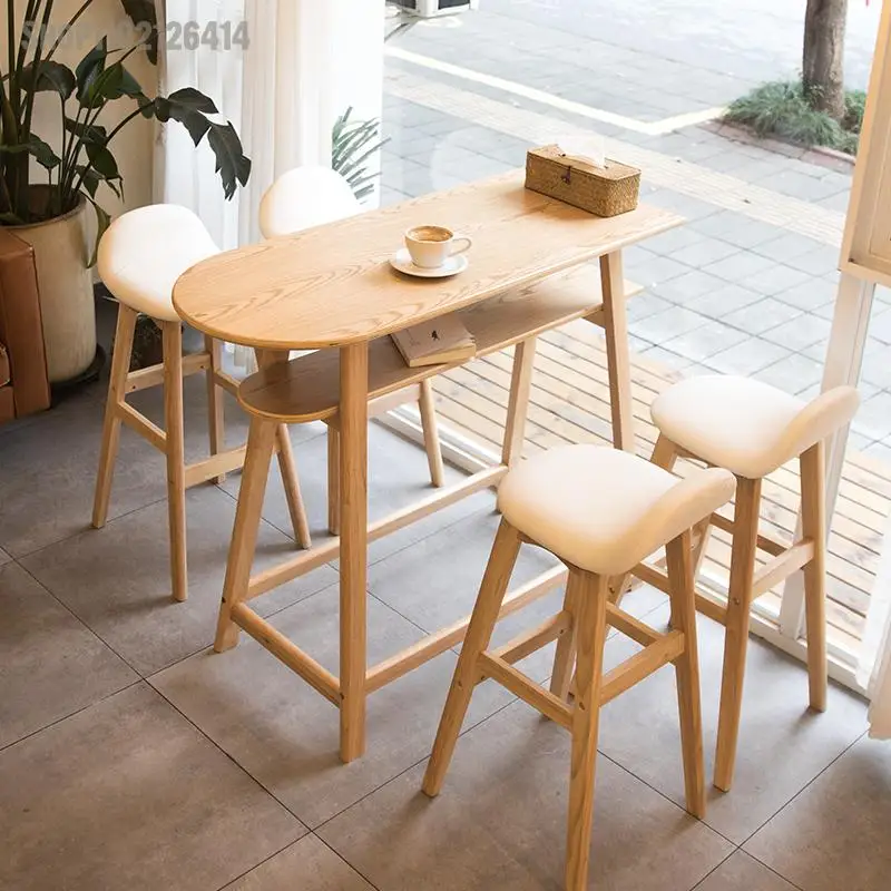 Bar chair modern minimalist bar home solid wood high stool creative cashier front desk |