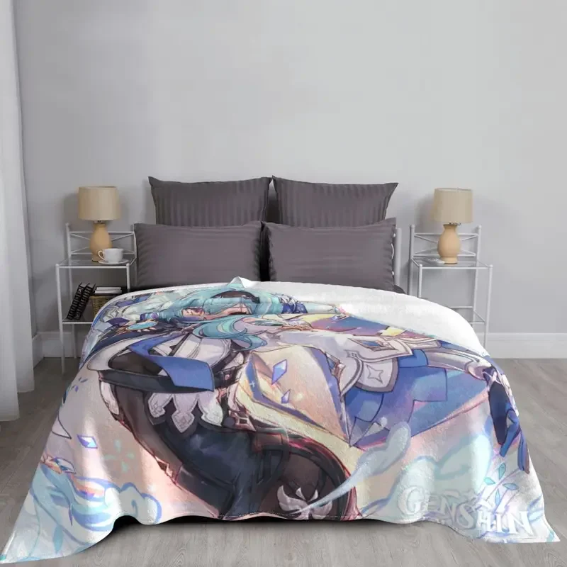 Официальное художественное одеяло Genshin blow Eula на день рождения флисовое
