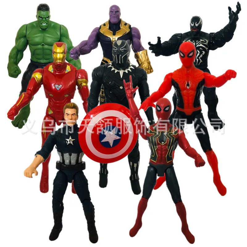 

18Cm Glow Marvel Spiderman Hulk Ironman Anime Figure Action Toy Christmas Gift Pvc Movable Joints Rotatable Doll Collection Mode