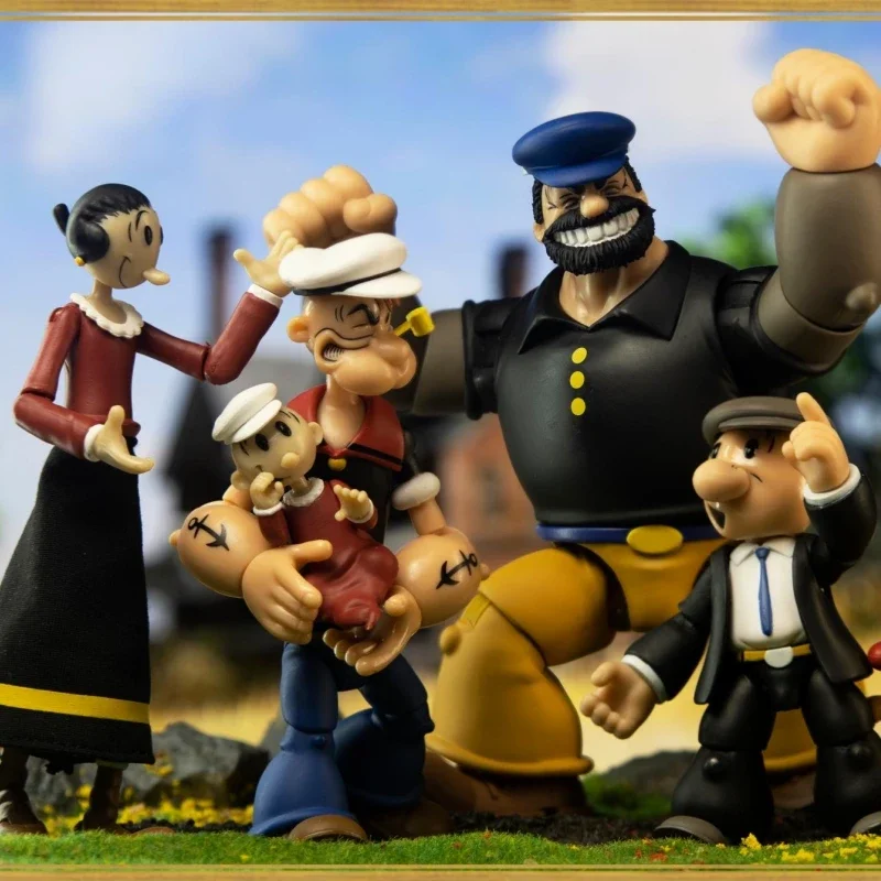 Фото Оригинальная фигурка BFS Popeye: Моряк Попай, отец Попая, Вимпи, Морская ведьма. Коллекционные аниме-фигурки, модели, куклы, игрушки. №2