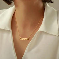 custom necklace for women personalized gold stainless steel letter name pendant necklace chain choker jewelry gift collar pareja