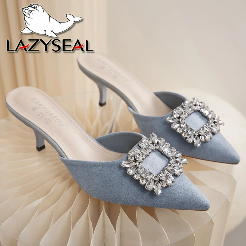 

Шлепанцы LazySeal женские на тонком высоком каблуке 6 см, 8 см