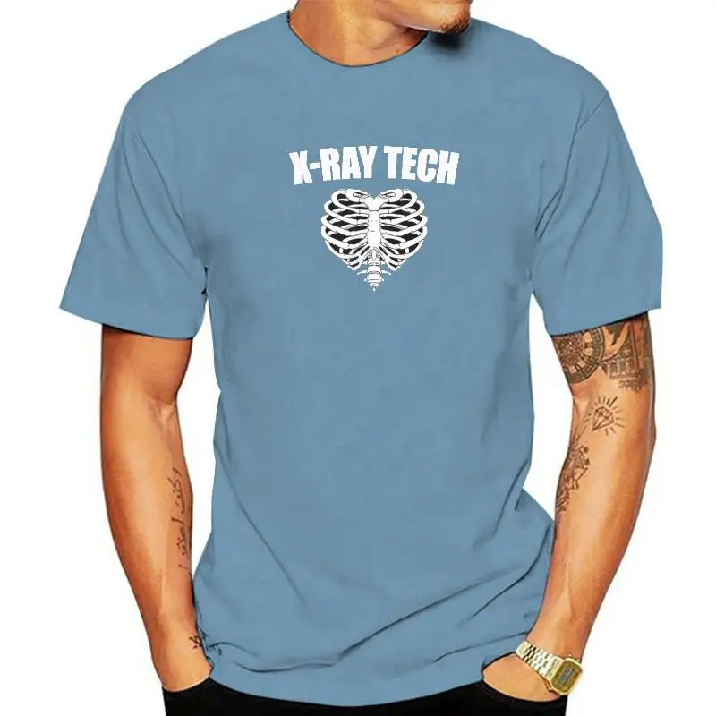 X-Ray Tech Ribs Heart Love Radiology Rad TShirt T-Shirt Camisas Cotton Tees For Men Top T-Shirts Dominant Christmas