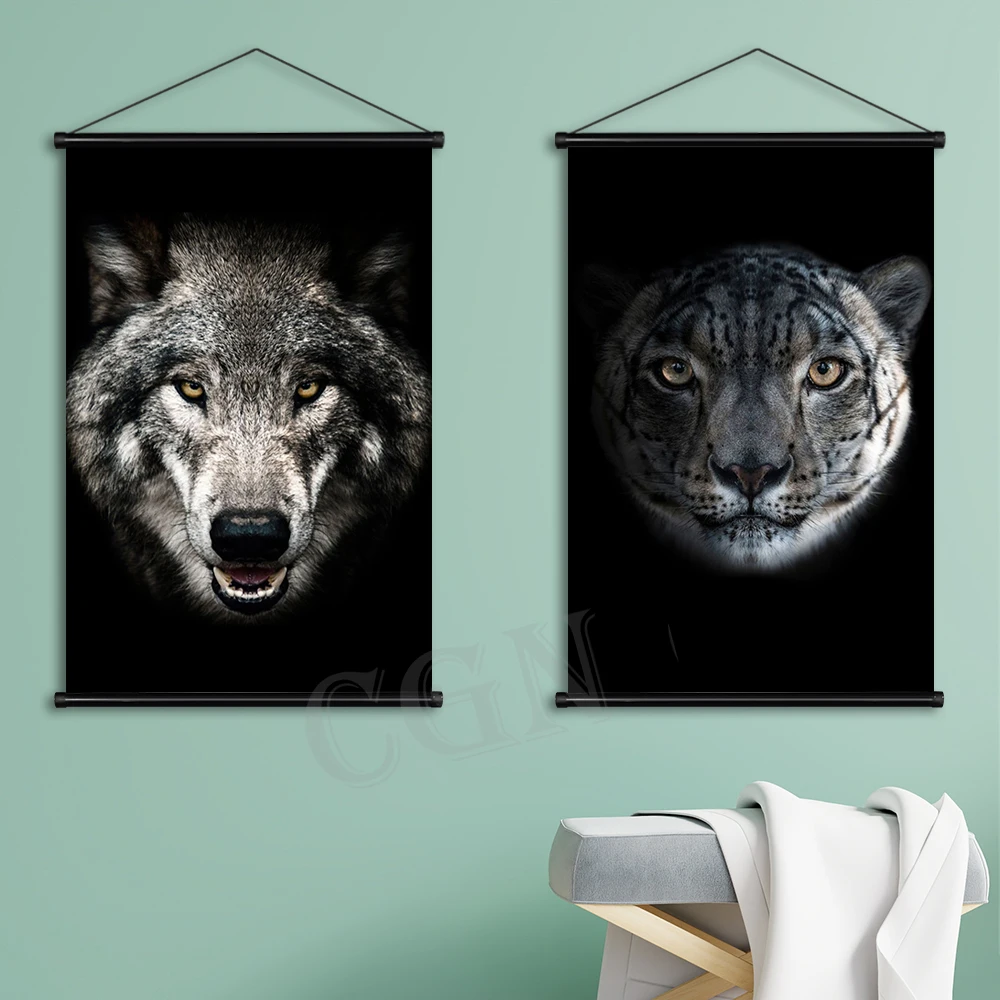 Настенные художественные плакаты с тигром черно-белые картины на холсте