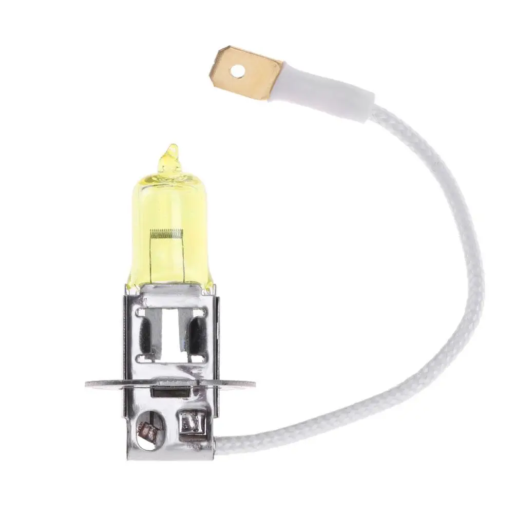 

Auto Car Headlights Gadgets H3 12V 55W 3000K Yellow Quartz Glass Multifunctional Car Halogen Bulb Instruments