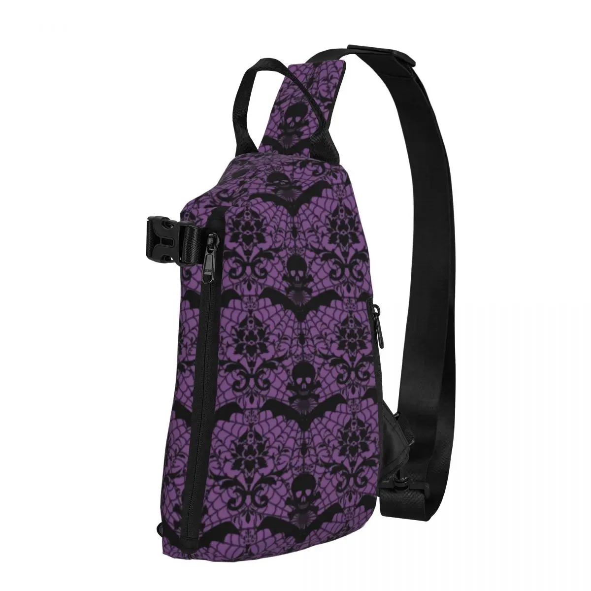 

Винтажные нагрудные сумки с принтом летучих мышей, мужская сумка на плечо для поездок на Хэллоуин, индивидуальная маленькая сумка для телефона, сумки-слинги в уличном стиле