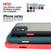 solid color silica gel transparent frosted back cover for iphone12 13 11 pro max anti fingerprint soft cover xr xs