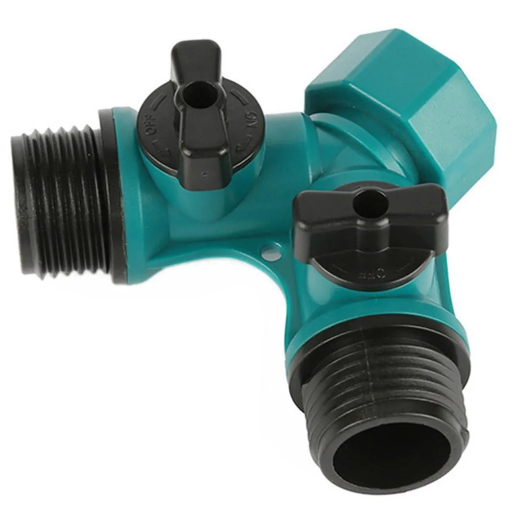 

2-Way Garden Tap Water Splitter 3/4" Female Thread Garden Hose Plastic Y Type Watering Adjustable Switch Water Controller Valve