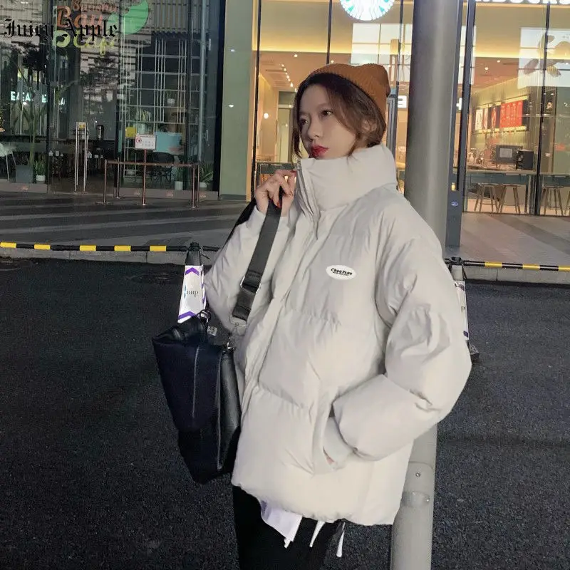 Winter Jacket Women 2022 Long Stand-neck Solid Zipper Pockets Woman Coat Vintage Streetwear Warm Outwear Parkas Female Clothing