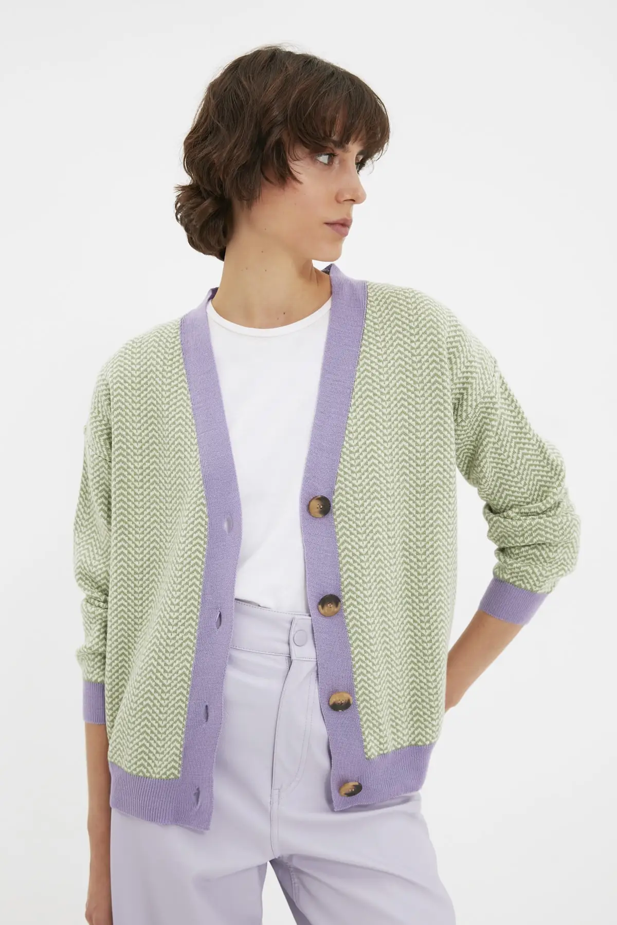 

Trendyol Jakarlı Knitwear Cardigan TWOAW22HI1115