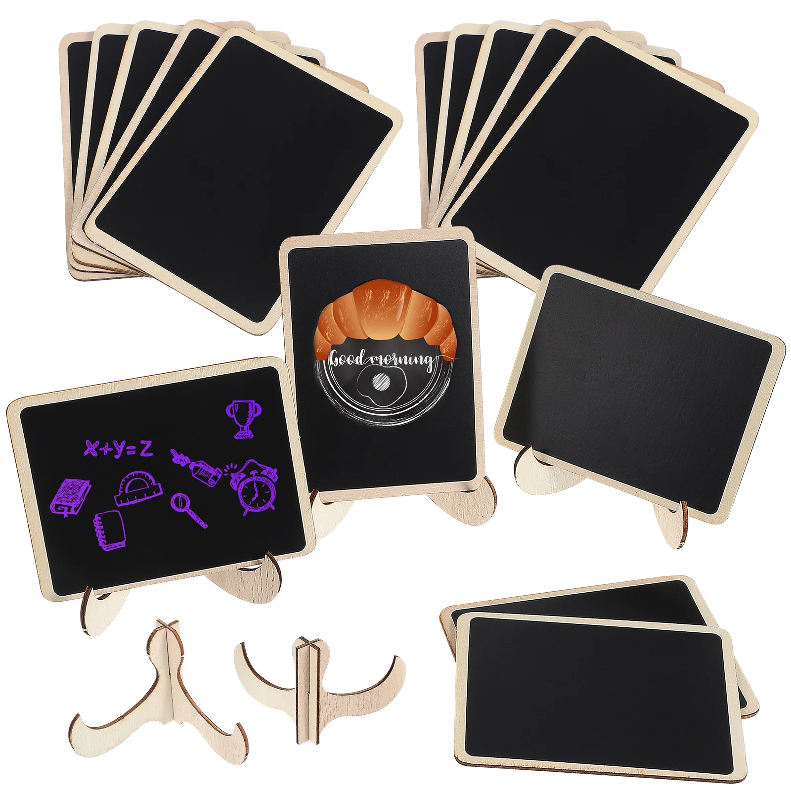 

15 Pcs Black Chalkboard Menu Liquid Sign Food Signs Party Buffet Wooden Table Small