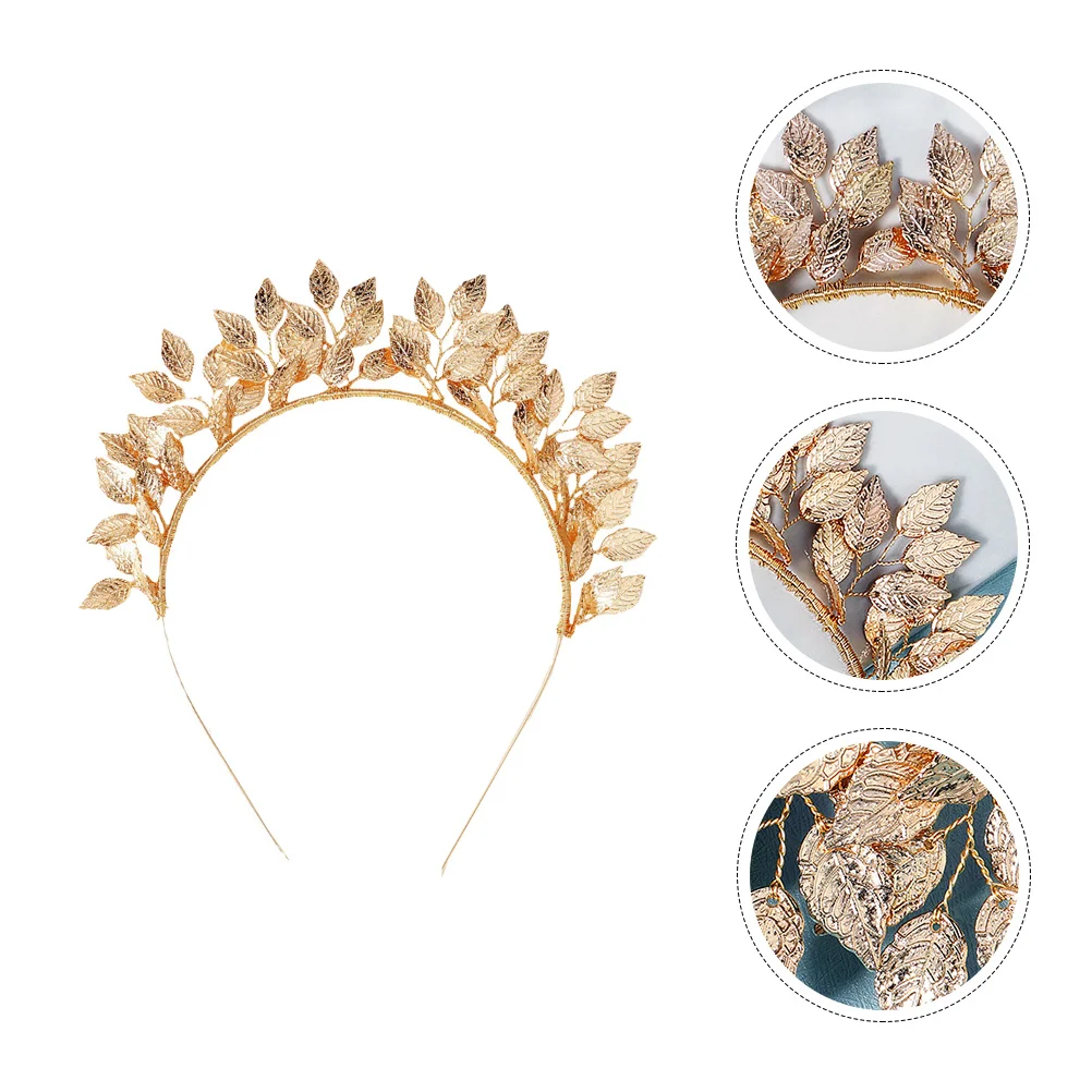 

Baroque Handmade Leaf Headband Bride Costumes Girls Bridal Headbands Alloy Creative Hair Hoops