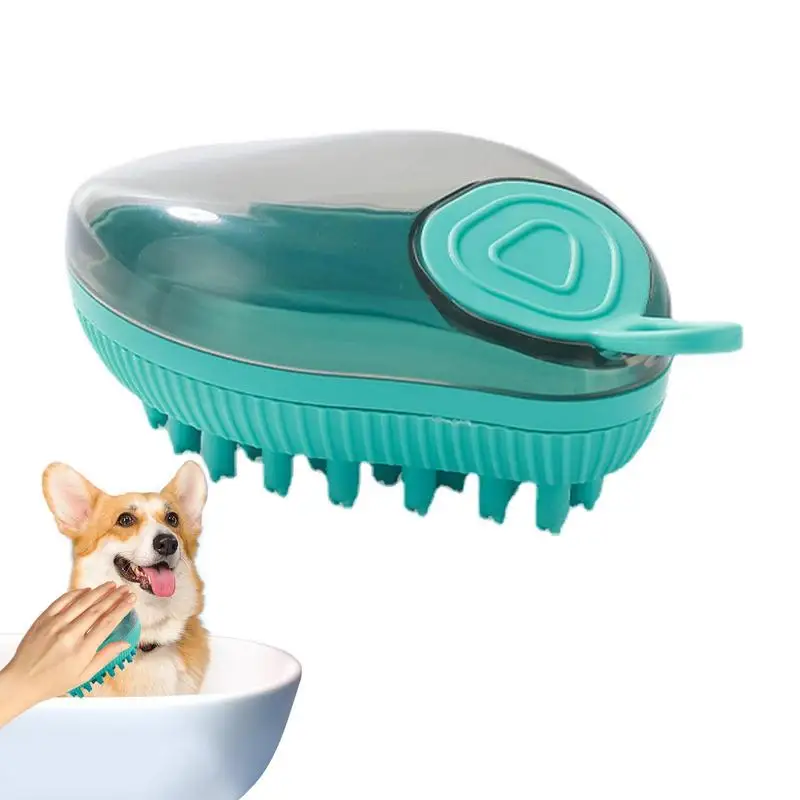 

Щетка для ванны для собак и щенков, щетка для душа в форме манго, щетка для ванны для домашних животных с большим отверстием для заполнения, мягкий клей, подтягивающее отверстие, ванночка для домашних животных