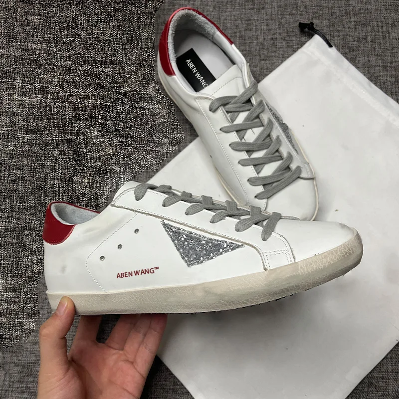 2022 брендовая мужская и женская Ретро обувь ABEN WANG с серебристыми треугольными