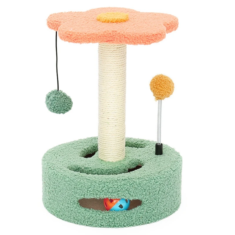 

Flower Sisal Cat Scratching Board Climbing Shelf Kitten Shelf Wear-Resistant Claw Grinding Cat Toy Turntable Toy