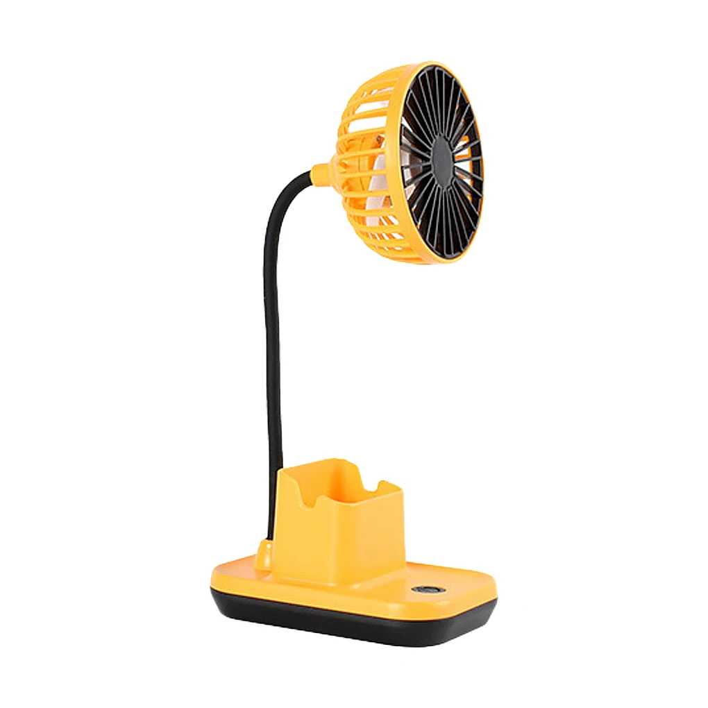 

Rechargeable Desk Fan Adjustable Rotating Cooling Device Pen Holder Stationery Organizer Personal Accessories Gifts