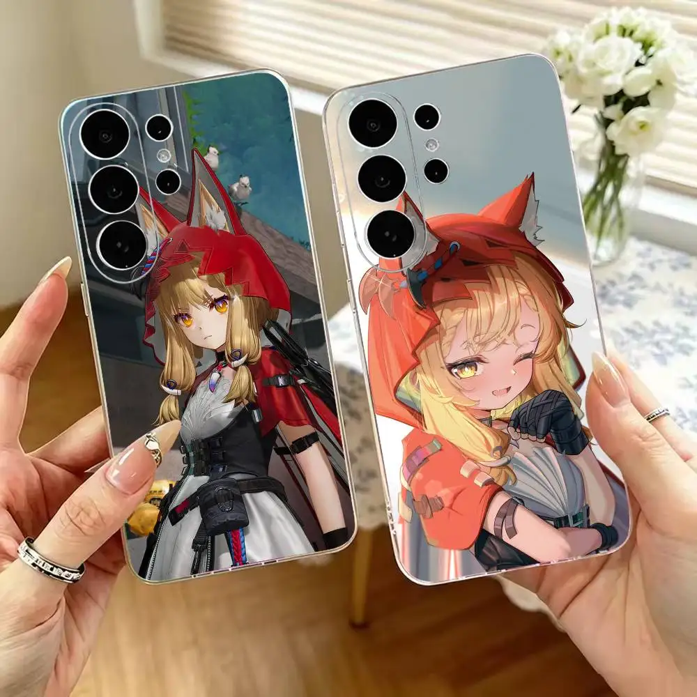 Фото Чехол для телефона Rossi Arknights Endfield Game для Samsung S25, S24, S21, S22, S23, S30, Ultra, S20, Plus, Fe. Прозрачный чехол. №1