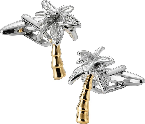HAWSON Золото-серебряные запонки с пальмой