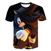 fashion boys sonic t shirts 3d cartoon printed girls tees children tops short sleeve clothes for summer kids outfits