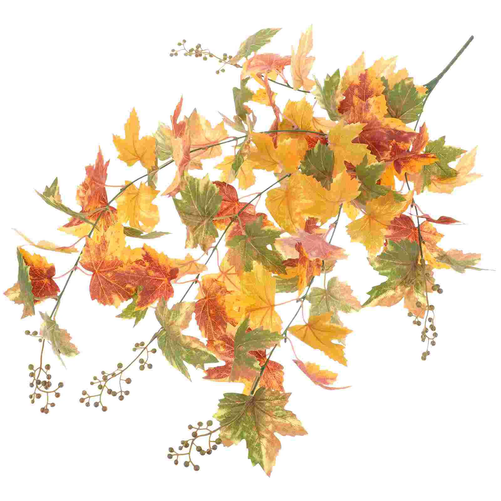 

Autumn Wreath Indoor Plants Decor Artificial Maple Leaf Pendant Fall Garland Plastic Party Hanging Fake Vine