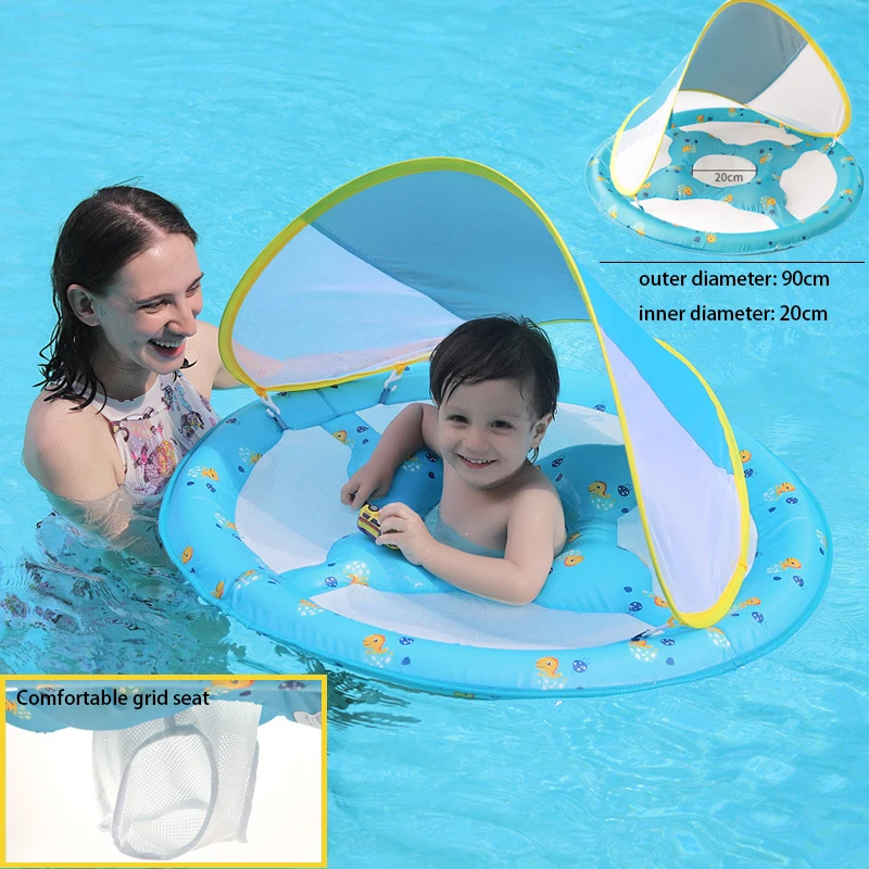 

Float Ring Sunshade Baby Buoy Swim Trainer Cartoon Beach Kid Waist Circle Safety Seat Inflatable Swimming Pool Accessory Toy