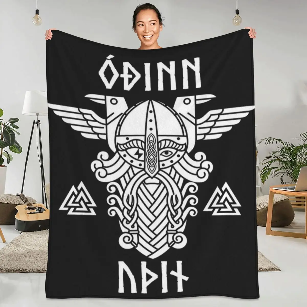 Одеяло Vikinged Odins Valhallaed Valknut загадочное фланелевое одеяло для кемпинга домашнего