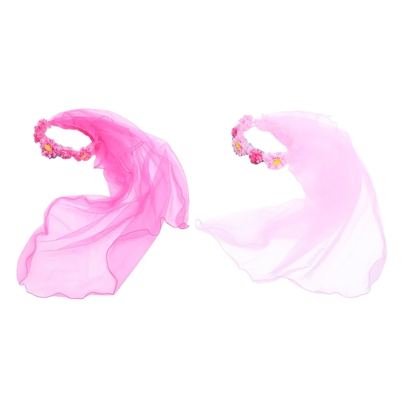 

Elegant Wedding Simple Head Tulle for Flower Girls Decor with Pleated Flower