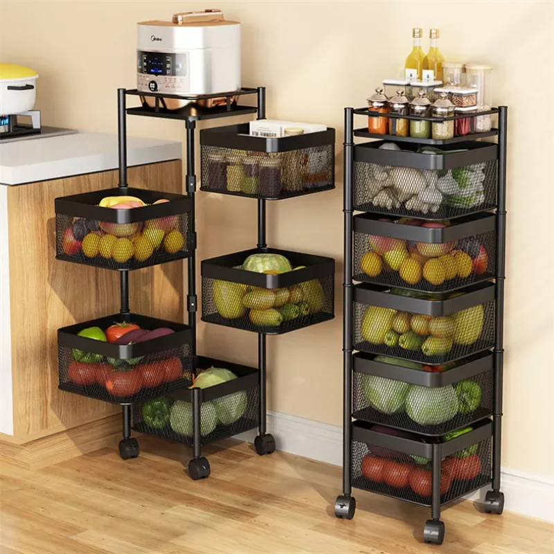 

5 ярусов корзина для овощей корзина для хранения фруктов кухонная вращающаяся на 360 градусов квадратная вращающаяся стойка