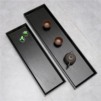 wooden tray japanese style black creativity rectangle 66cm coffee tea set pallet food cake plate home kitchen storage supplies