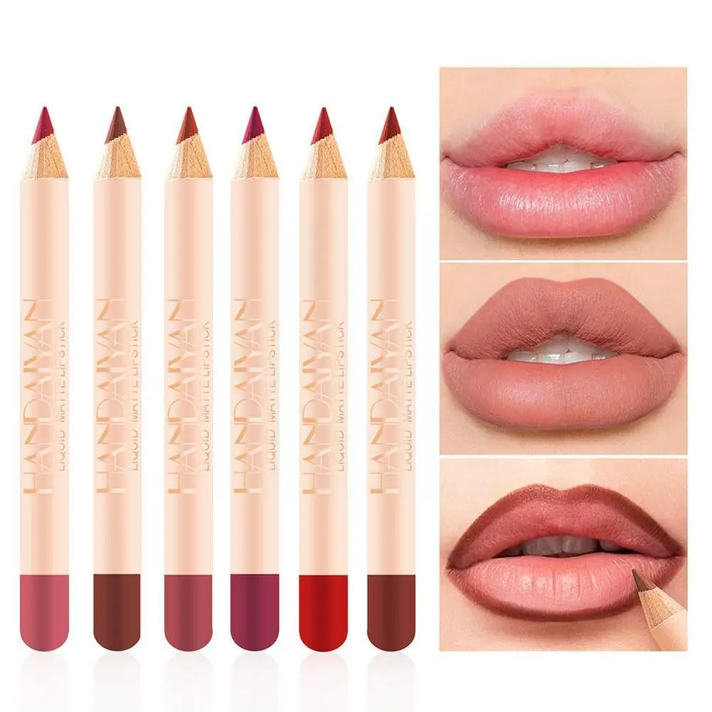 

Matte Nude Lipstick Lip Liner 2 In 1 Long Wearing Waterproof Lip Ink Crayon Built-in Sharpener Professional Makeup For Wome Z7U1