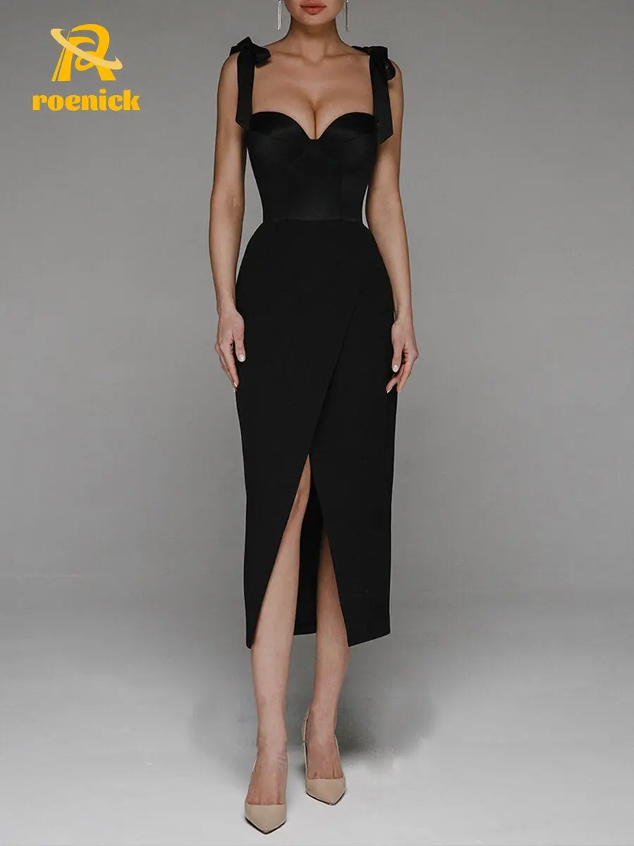 

Женское вечернее белое платье ROENICK средней длины с V-образным вырезом и открытой спиной