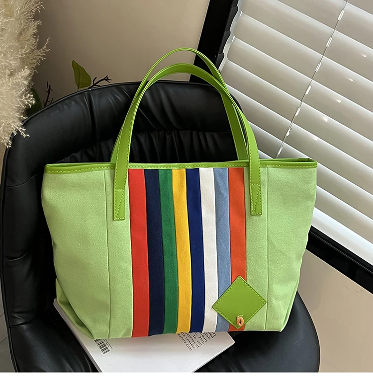 

Female Canvas Bag Shoppers Simple Fashion Handbags Shoulder Waterproof Large Capacity Tote Bags 2022 Women's Brand Travel Bag