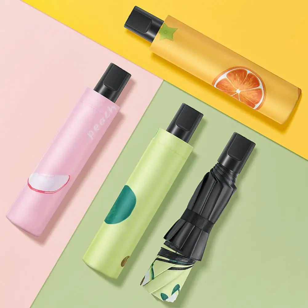 

Umbrella Fruit Folding Fully Automatic Rain And Shine Dual Purpose Male And Female Students Korean Version Sun Shading