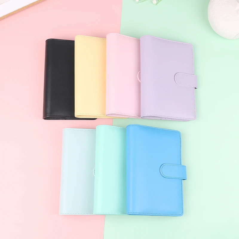 

1Pc A6 Macaron PU Leather Binder Notebook Cash Envelopes System with Binder Pockets for Money Budget Saving Bill Hand Book