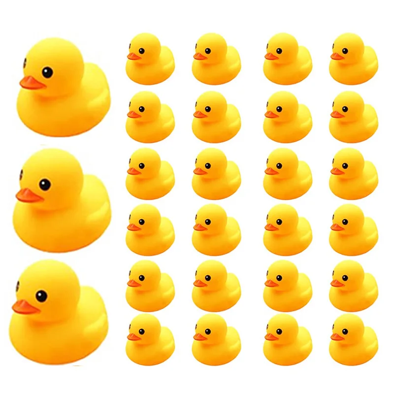 15-120pcs 3.5/5CM Squeaky Rubber Duck Duckie Float Bath Toys Baby Swimming Pool Shower Water Toys for Baby Toys 0 12 months